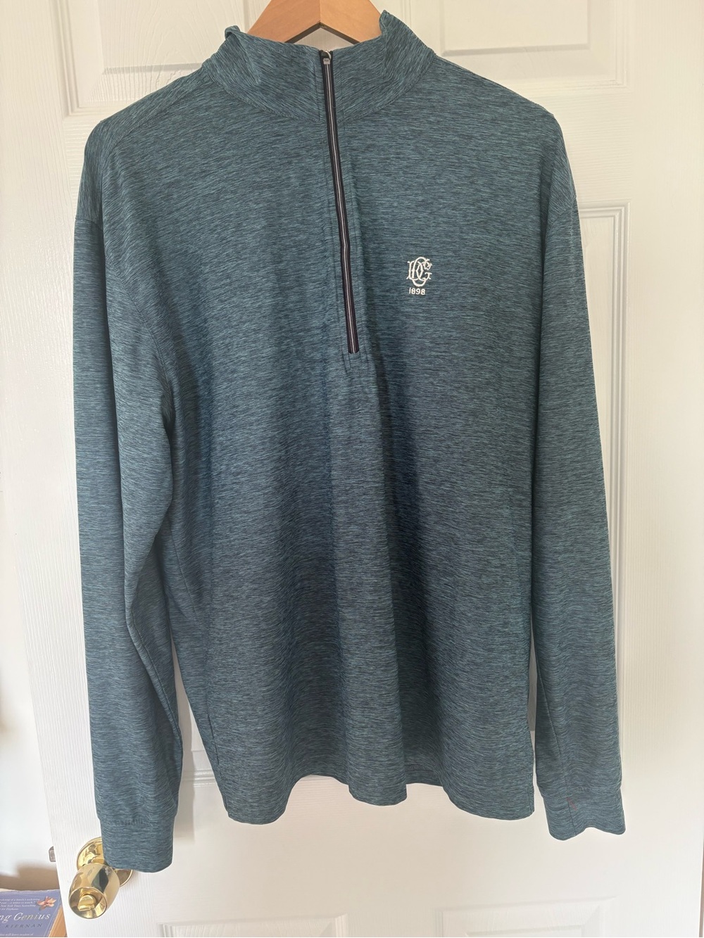 Straight Down Deal Country Club  Quarter-Zip Performance Pullover - Teal Heather
